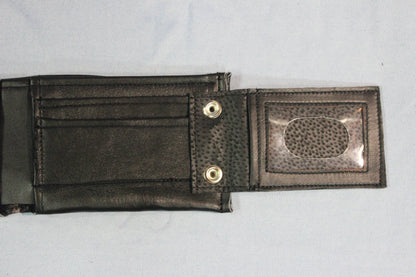 Classic Black Leather Wallet with removable ID flap - view 3