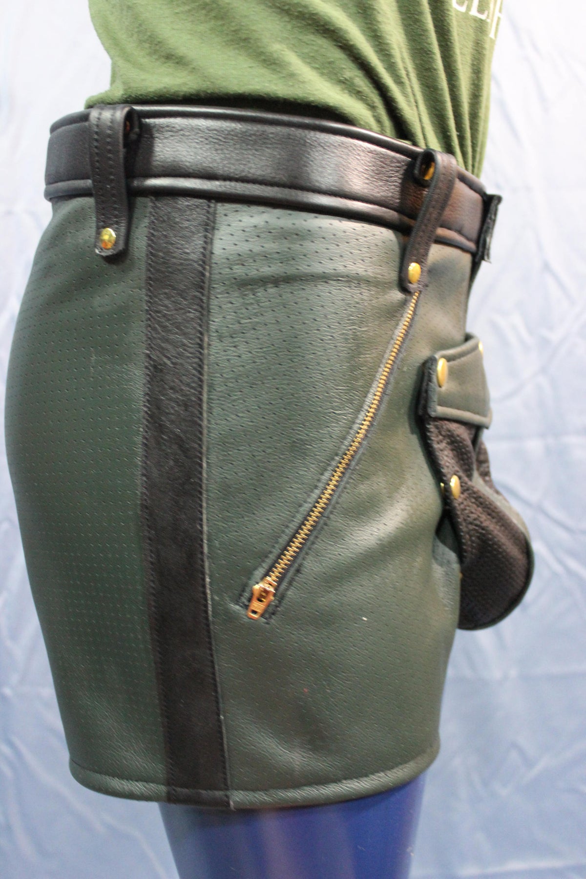 Sir Tom Matt's Collection - Perforated Leather Shorts with removable codpiece! - view 3
