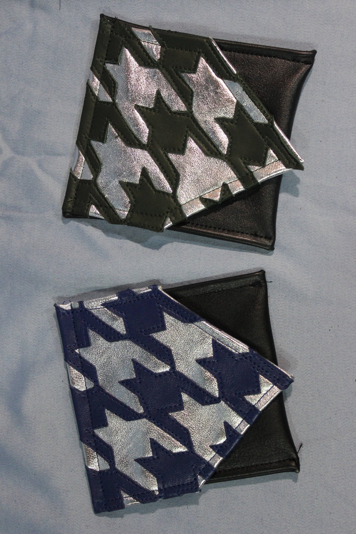 Leather Houndstooth Pocket Flag with Metallic highlights - view 2