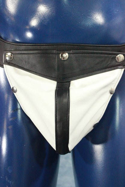 Our classic all leather jock with interchangeable codpiece in soft colored leather. - view 6