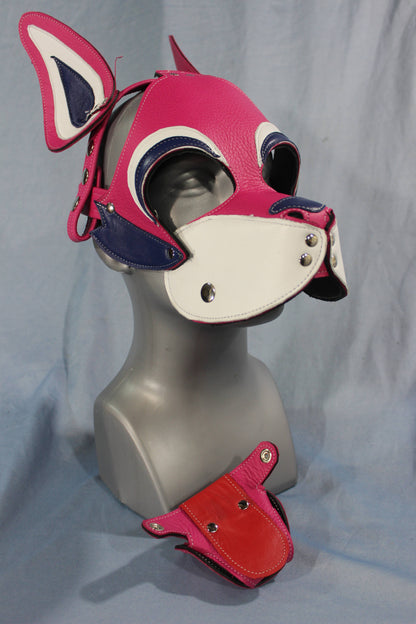 Husky style Pup Hood in Pink with Purple highlights - view 5