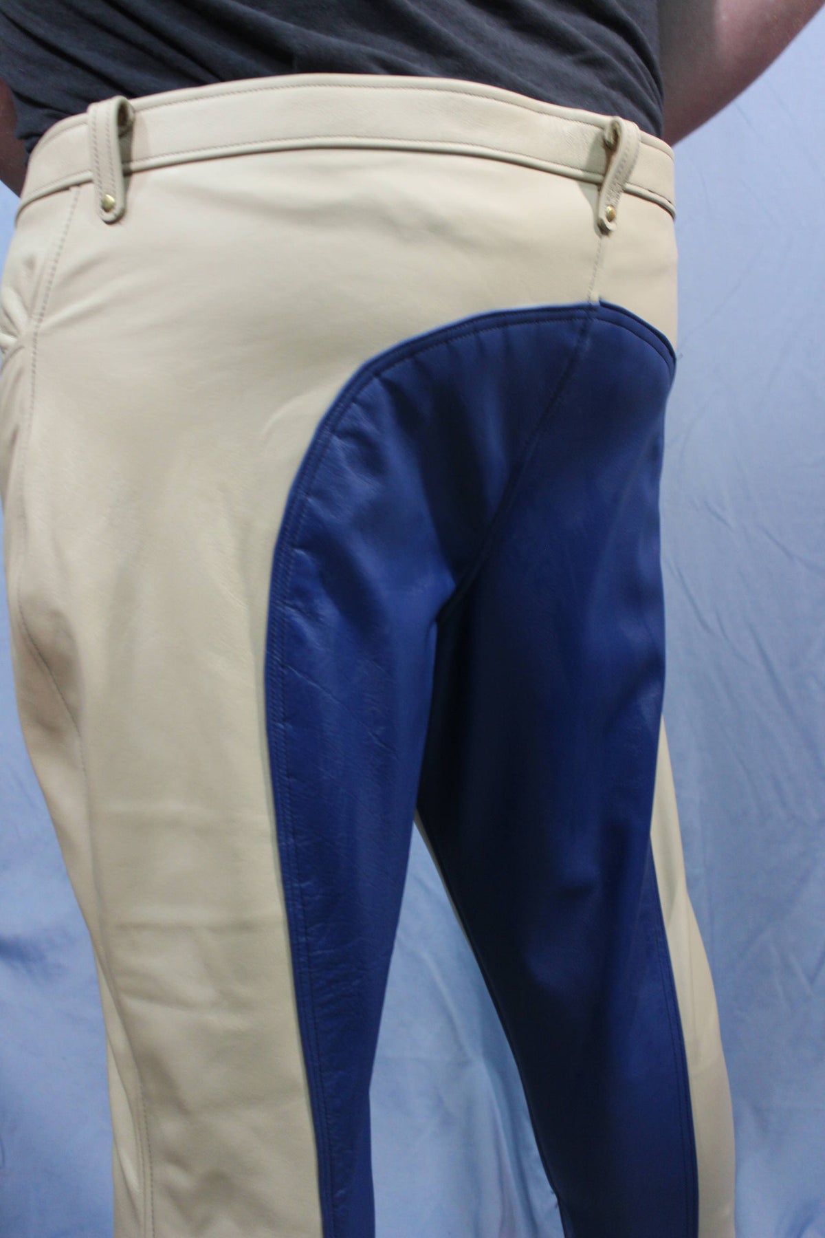 Sir Tom Matt's Collection - Blue and Cream Saddle Pants - view 2