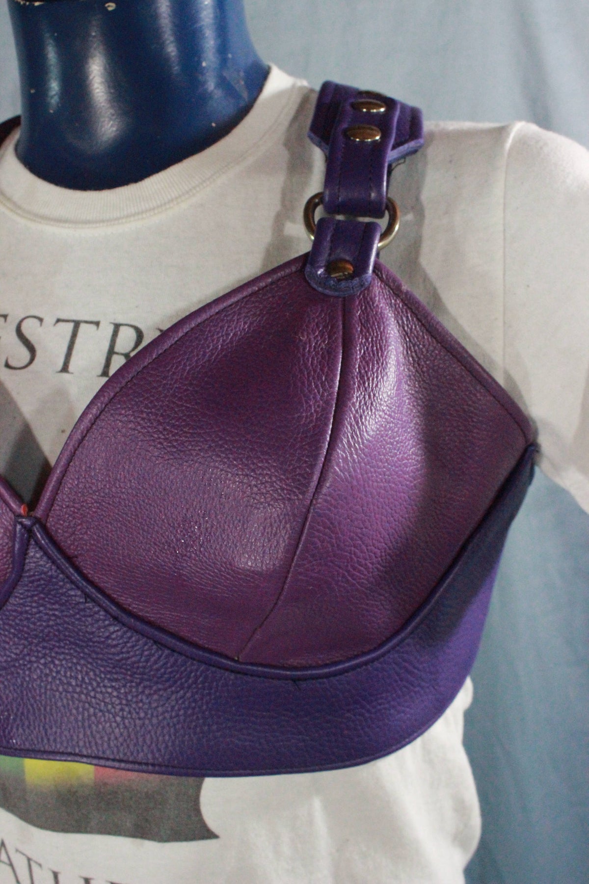 Leather Bra - Purple - view 2