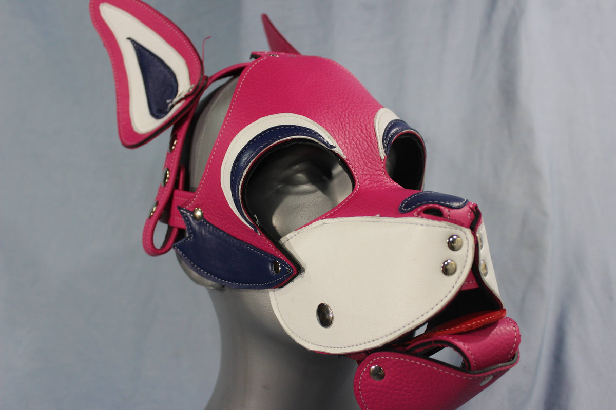 Husky style Pup Hood in Pink with Purple highlights - view 3