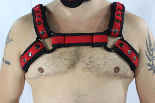 Pupskinz Custom Two Toned Neoprene Bulldog Harness - front view