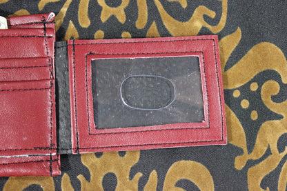 Classic Men's Wallet in Burgundy Leather - view 4