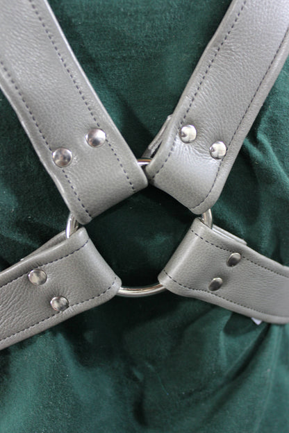 Classic Gray Extended X Harness, Soft Leather Strapping - view 3