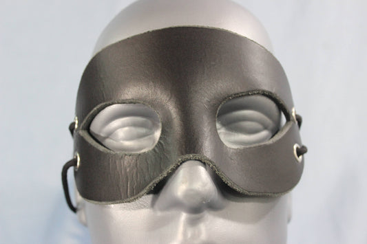 Simple black leather mask - front view