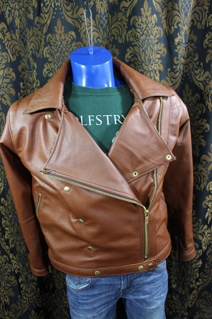 Our Biker Jacket in Cognac - view 2