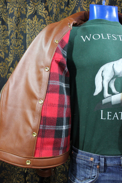 Our Biker Jacket in Cognac - view 4