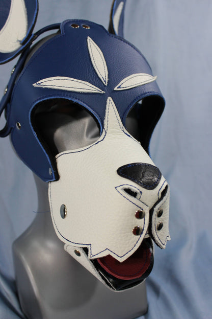 Blue and White Boxer Hood with Studded Whiskers - view 5