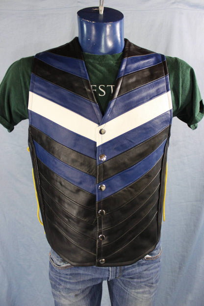 Chevron Pride Flag Leather Vests - front view