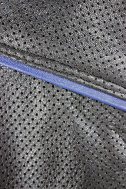 Hand Made Leather Pin Vest with Blue Highlights - view 3