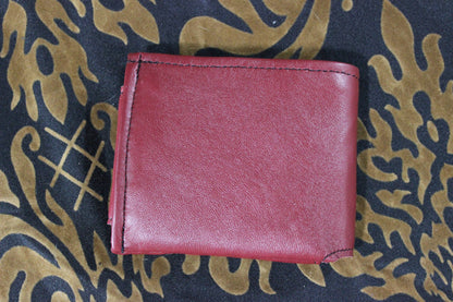 Classic Men's Wallet in Burgundy Leather - view 2
