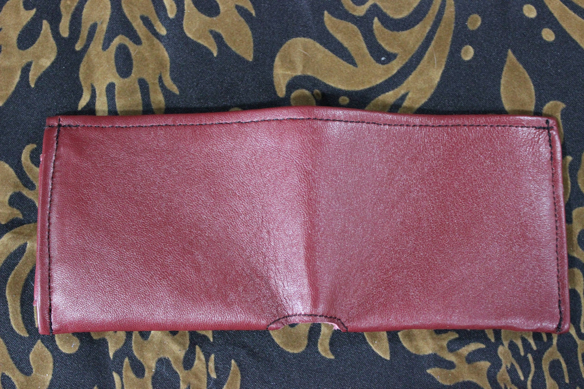 Classic Men's Wallet in Burgundy Leather - view 3