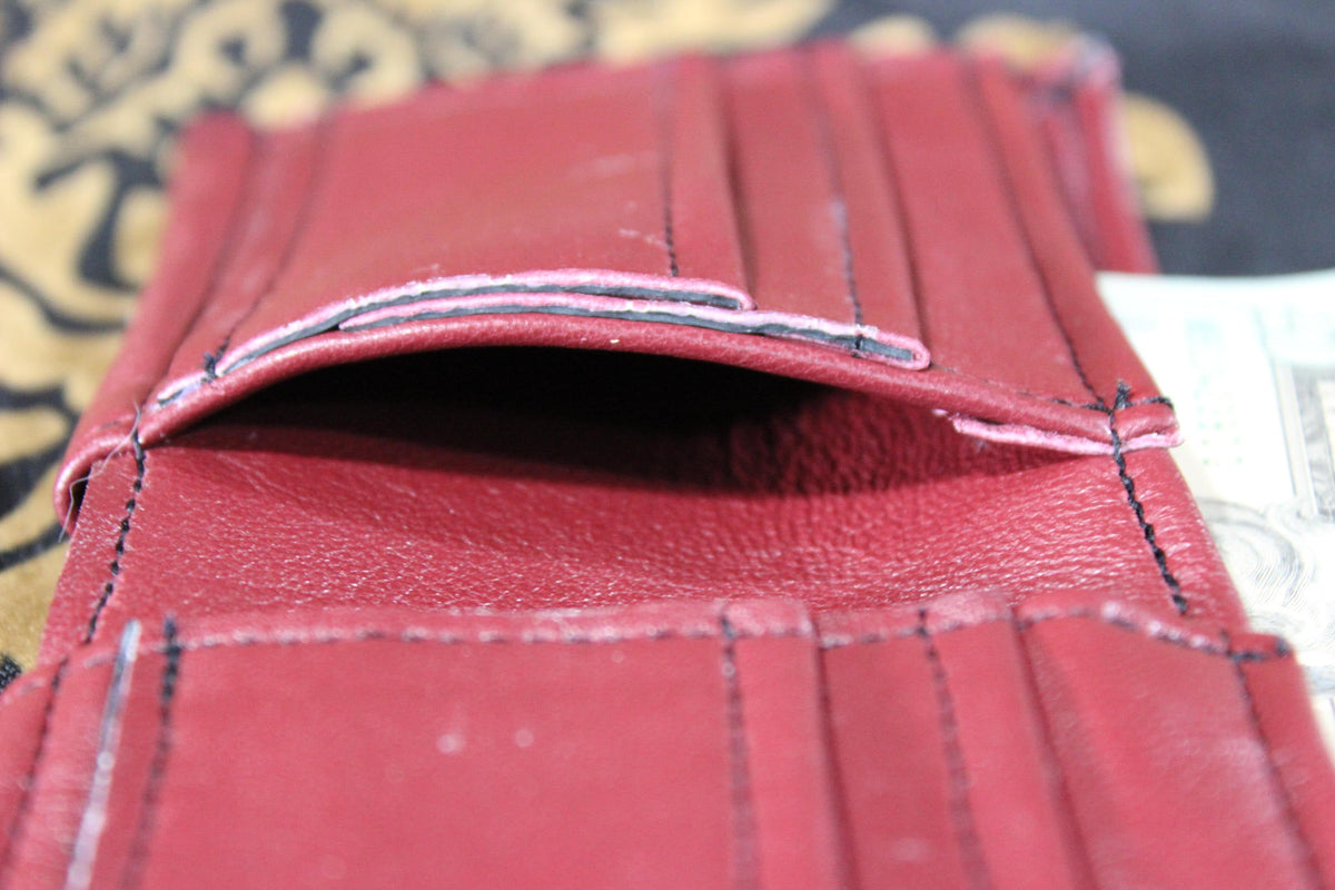 Classic Men's Wallet in Burgundy Leather - view 5