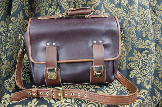 PACKMASTER - Plum Pull-Up Messenger Bag *Limited Edition* - front view