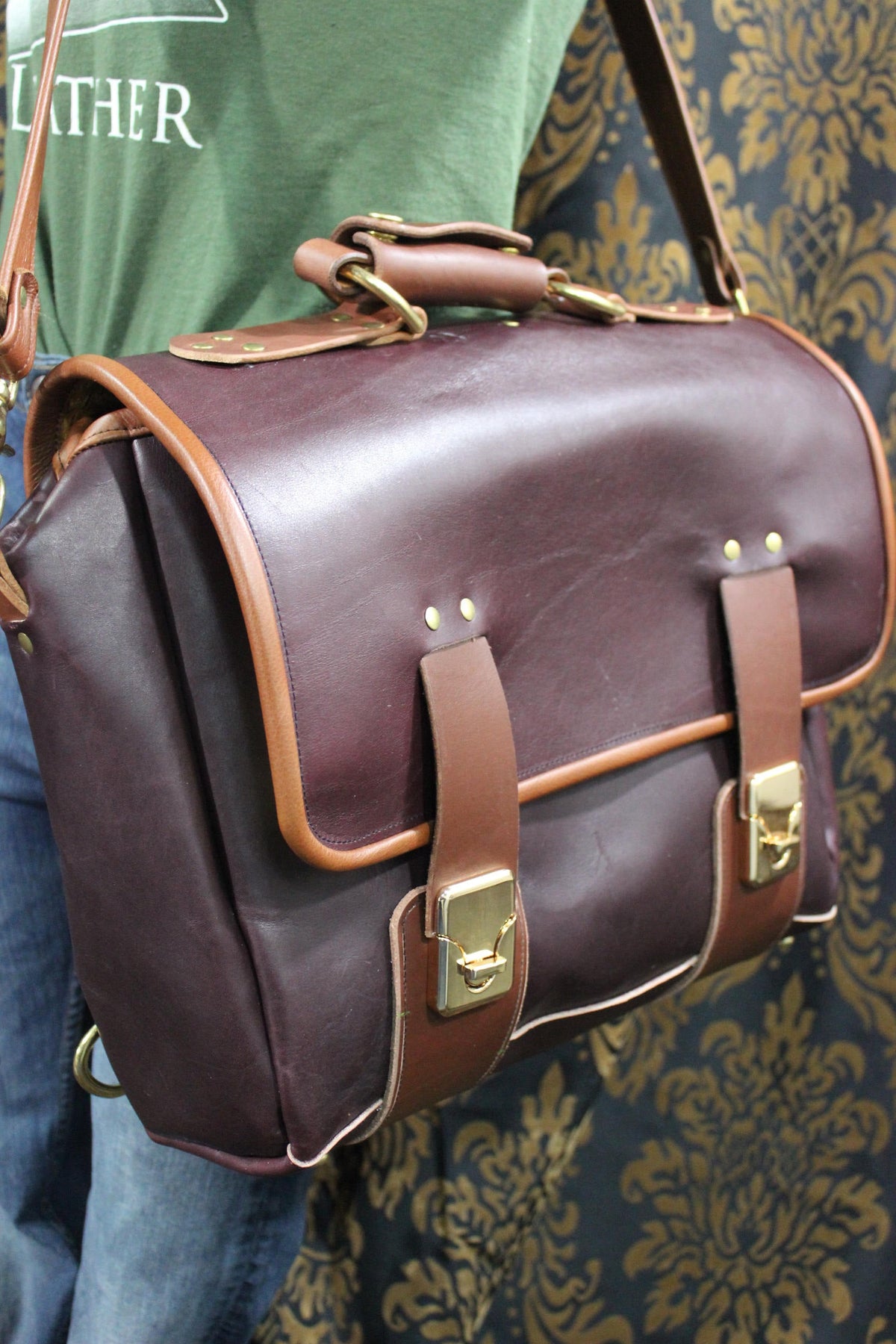 PACKMASTER - Plum Pull-Up Messenger Bag *Limited Edition* - view 4