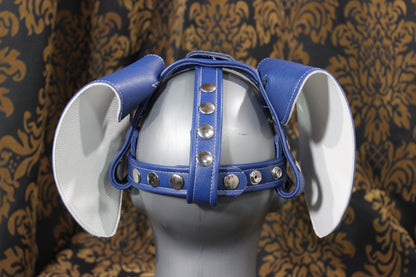 Basset Hound Style Pup Hood in Blue and White - view 3