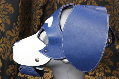 Basset Hound Style Pup Hood in Blue and White - view 4
