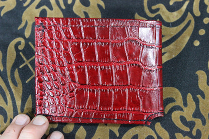 Slimline Crocodile Print Wallet - front view