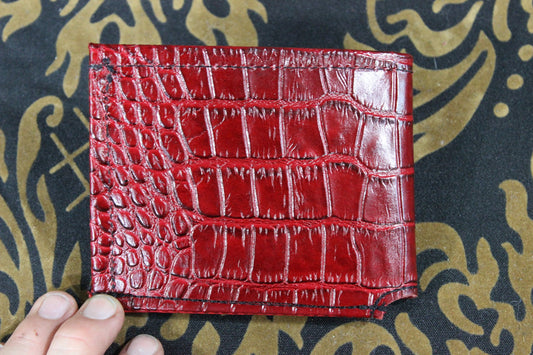 Slimline Crocodile Print Wallet - front view