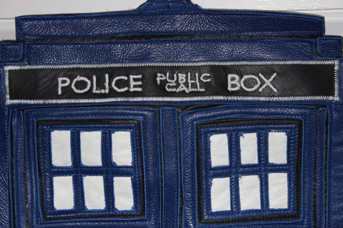 Leather Tardis Stocking - HUGE, Handmade! - view 2