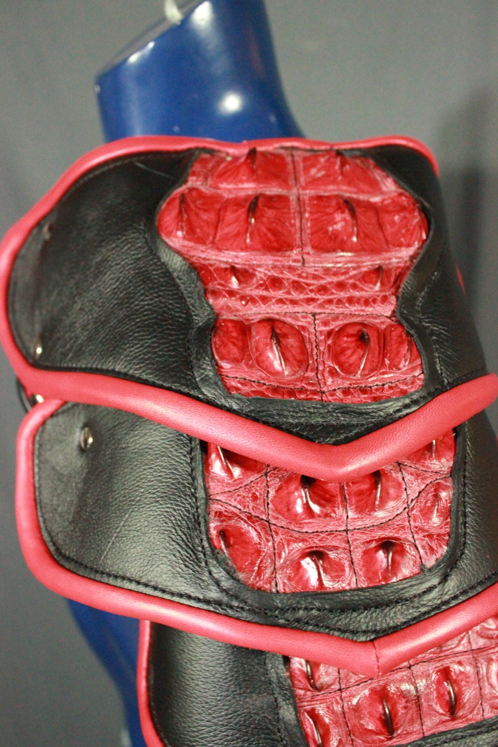 Arm Armor in Red and Black - front view