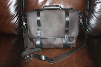 Our Finest Messenger bag! Stone OIL Tanned Leather Hand Made to Last a Lifetime! Luscious Chocolate! - front view