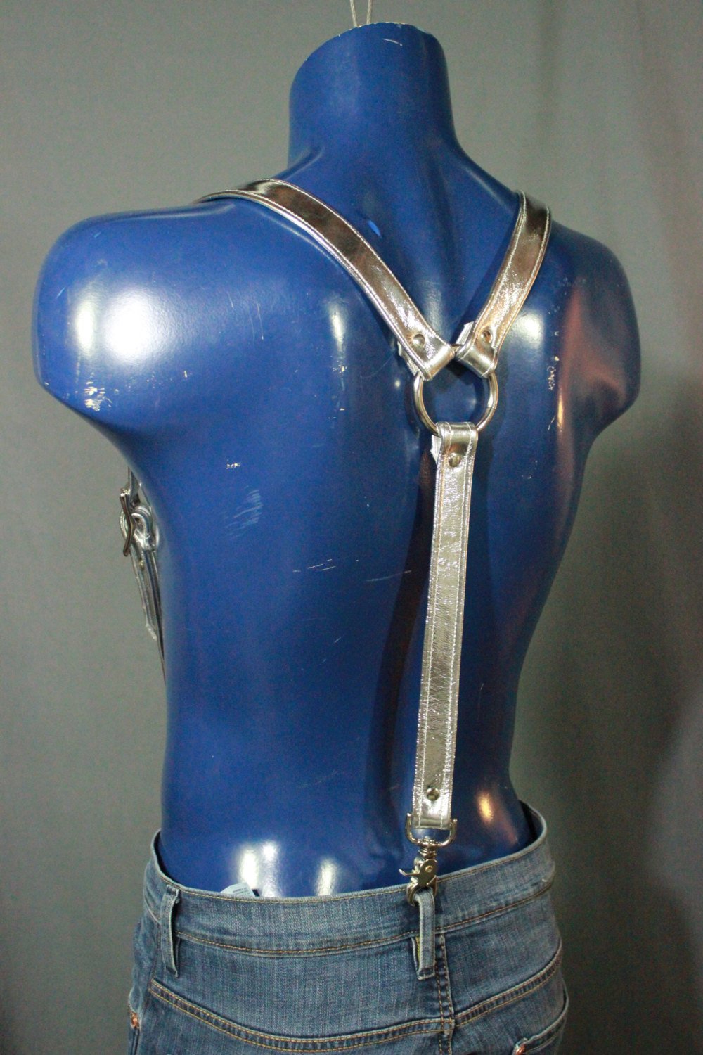 Silver Leather Suspenders - view 4