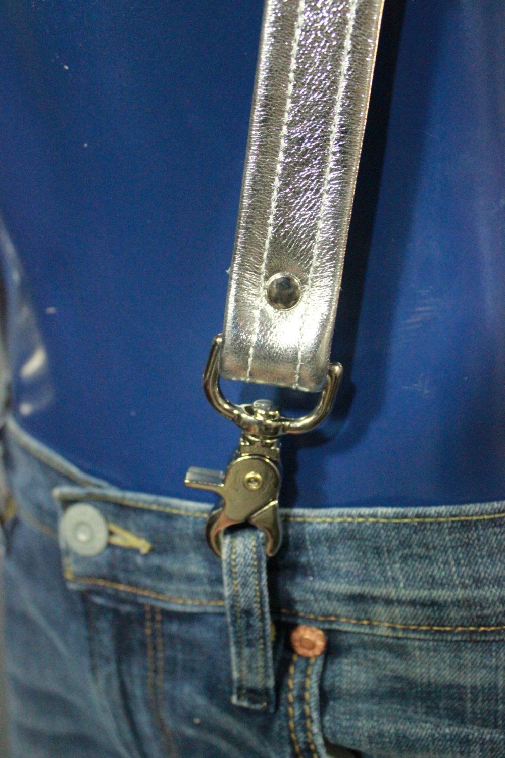 Silver Leather Suspenders - view 5