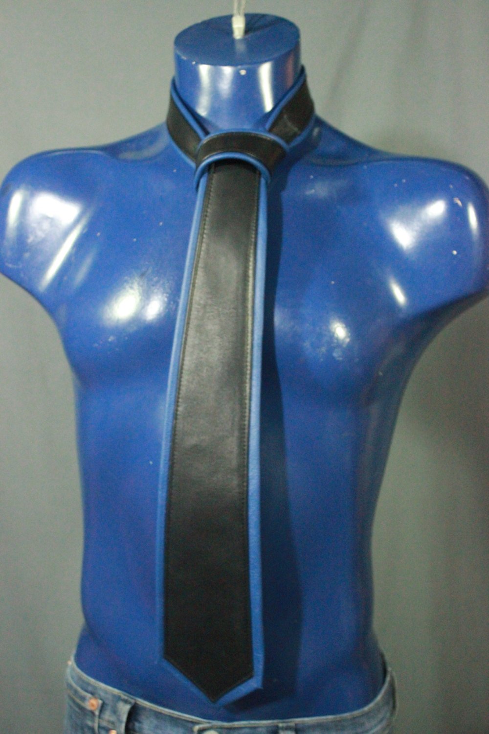 Two Tone Leather Tie - front view