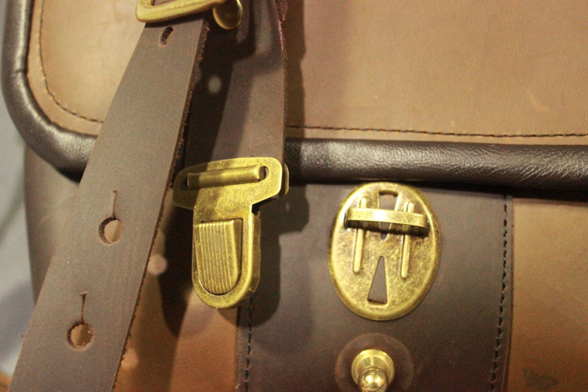 Our Finest Messenger bag! Stone OIL Tanned Leather Hand Made to Last a Lifetime! English Cognac! - view 2