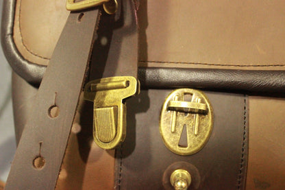 Our Finest Messenger bag! Stone OIL Tanned Leather Hand Made to Last a Lifetime! English Cognac! - view 2