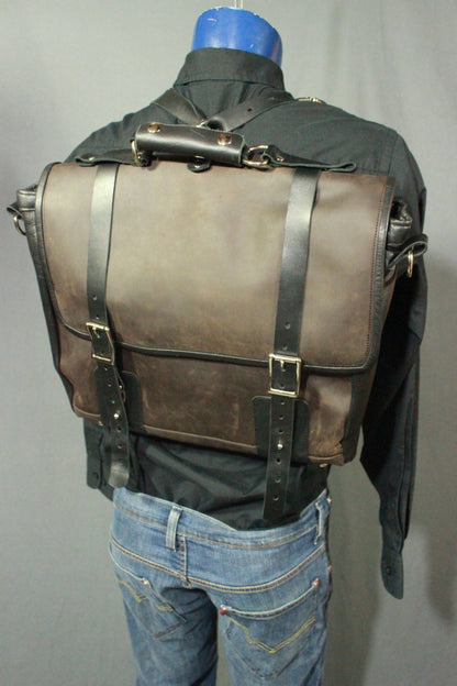 Our Finest Messenger bag! Stone OIL Tanned Leather Hand Made to Last a Lifetime! Luscious Chocolate! - view 3