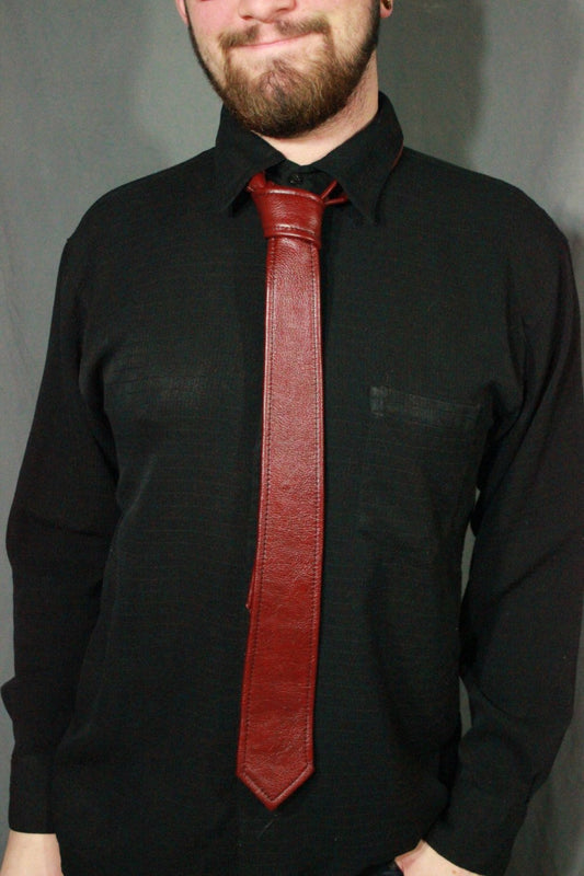Classic Leather Tie, Black OR Color, single tone. - view 2
