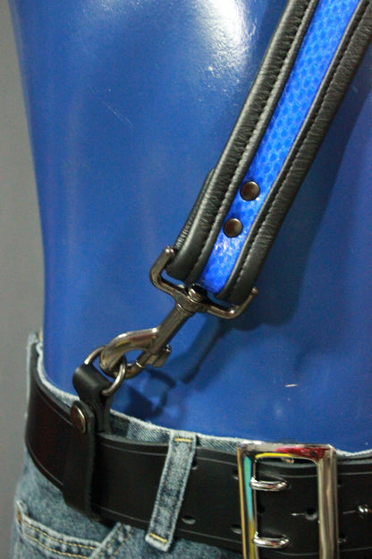 Fantastic Blue Snake Sam Browne belt with Gunmetal Hardware - view 3