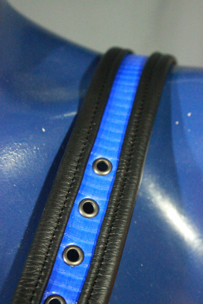 Fantastic Blue Snake Sam Browne belt with Gunmetal Hardware - view 5