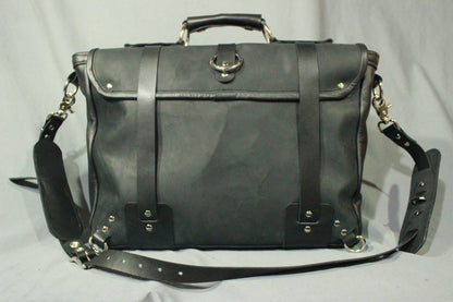 Our Finest Messenger bag! Stone OIL Tanned Leather Hand Made to Last a Lifetime! Midnight Black - view 5