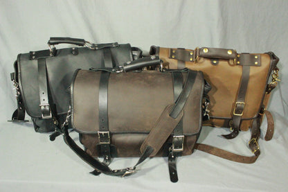 Our Finest Messenger bag! Stone OIL Tanned Leather Hand Made to Last a Lifetime! Luscious Chocolate! - view 5