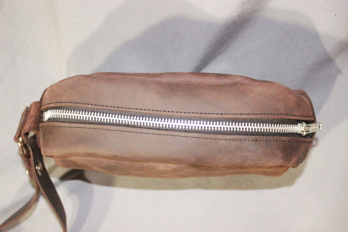 Our Dopp kit in the finest chocolate brown leather! - view 3