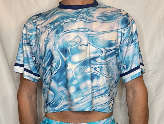 CTS Watermarble Crop- Blue