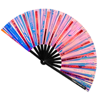 Iridescent Holographic Hand Fan