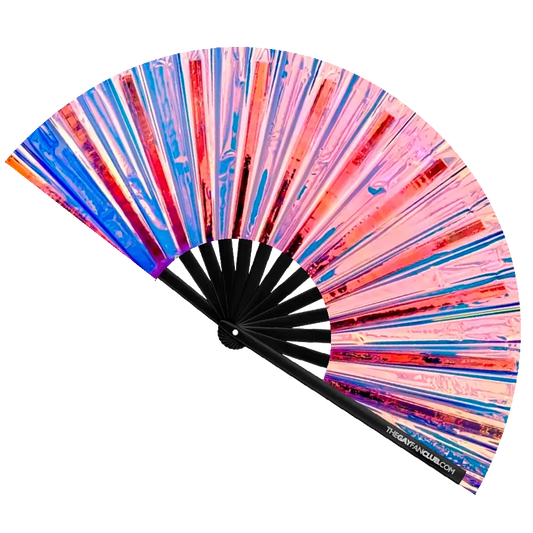 Iridescent Holographic Hand Fan