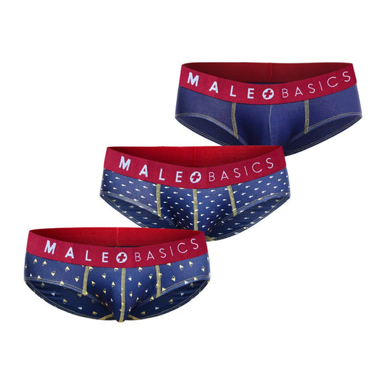MaleBasics 3-Pack Brief Prints Marine | MEN Briefs | Malebasics | OUTFAIR | OUTFAIR