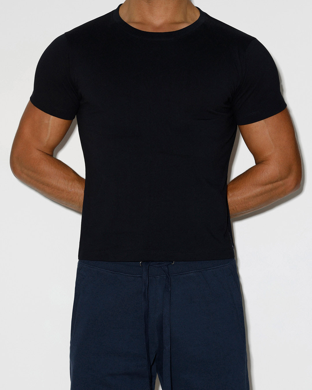 Mid Weight Cropped Fitted T-Shirt Black - view 2