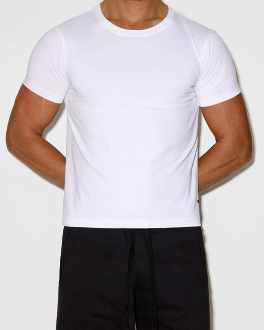 Mid Weight Cropped Fitted T-Shirt White - view 2