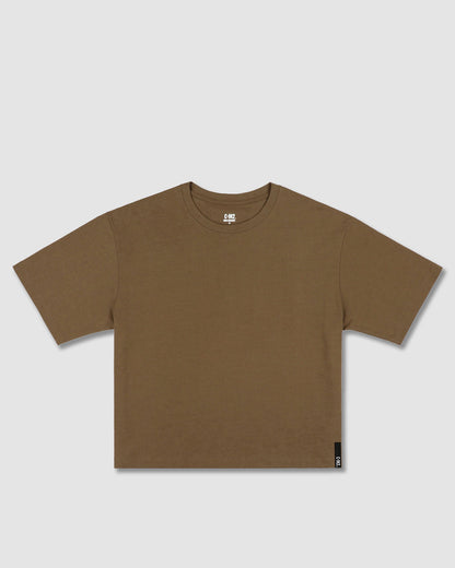 Mid Weight Cropped Boxy T-Shirt Dark Nude - view 3