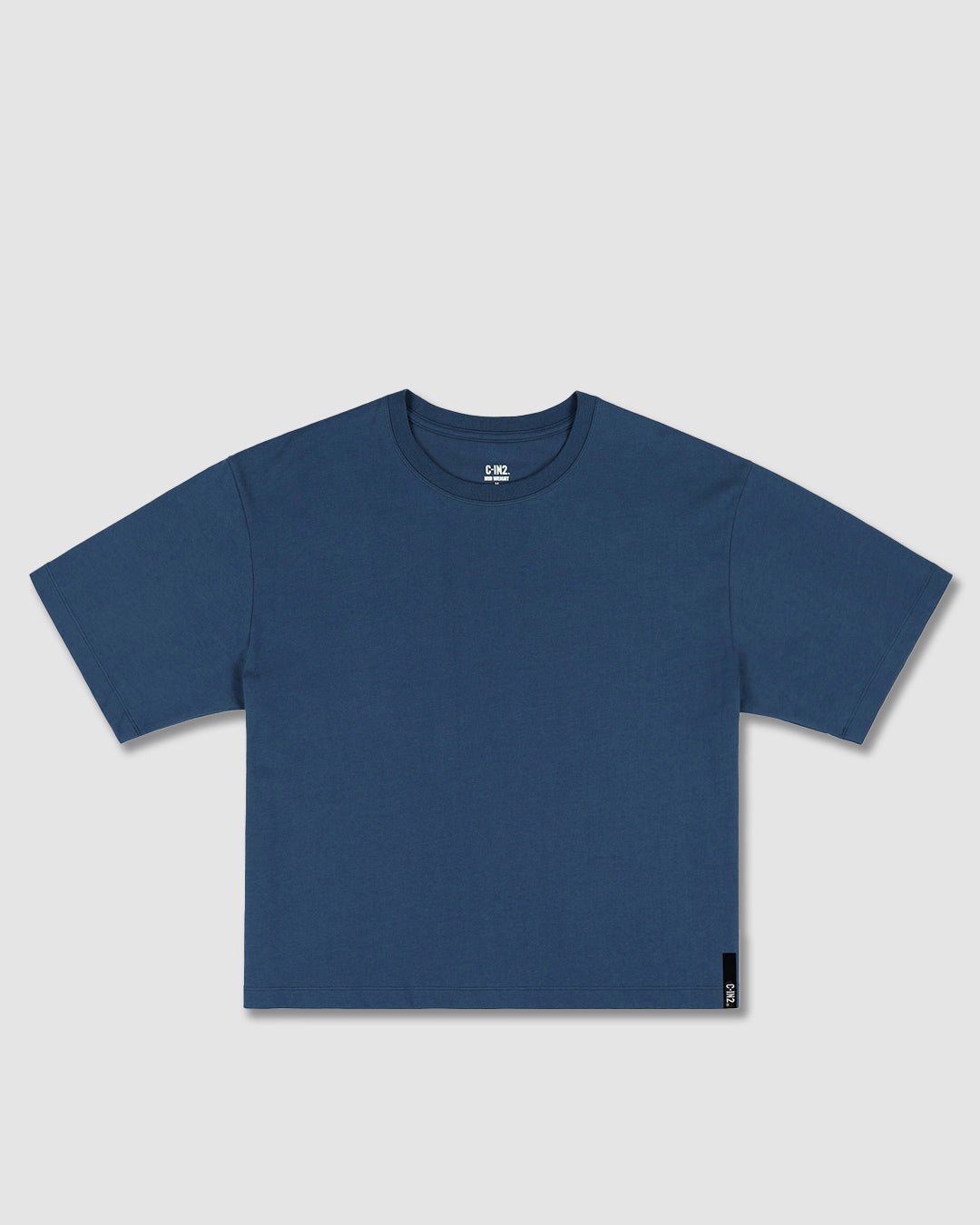Mid Weight Cropped Boxy T-Shirt Denim Blue - view 6