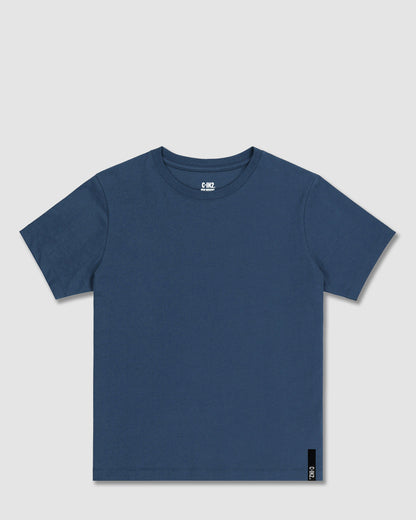 Mid Weight Cropped Fitted T-Shirt Denim Blue - view 3
